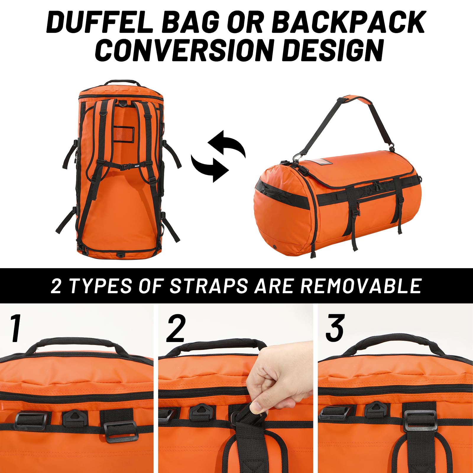 MIER Large Duffel Backpack Bag with Shoe Compartment Backpack Duffel