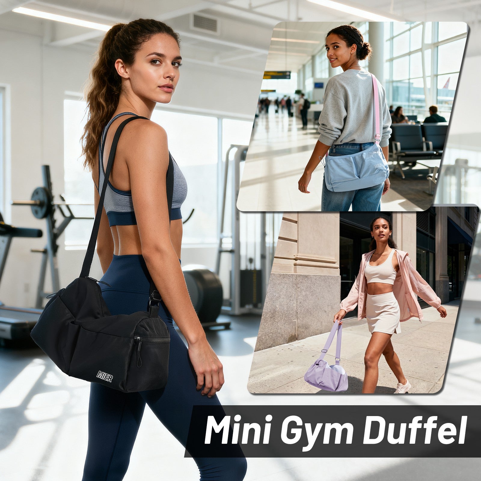 MIER Women's Gym Bag & Sports Duffel with Wet Pocket Gym Duffel Bag