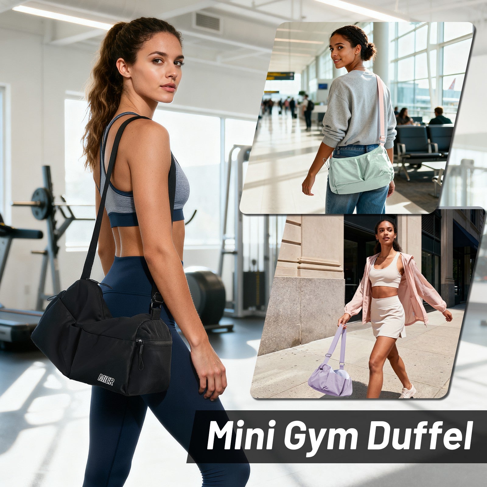 MIER Women's Gym Bag & Sports Duffel with Wet Pocket Gym Duffel Bag