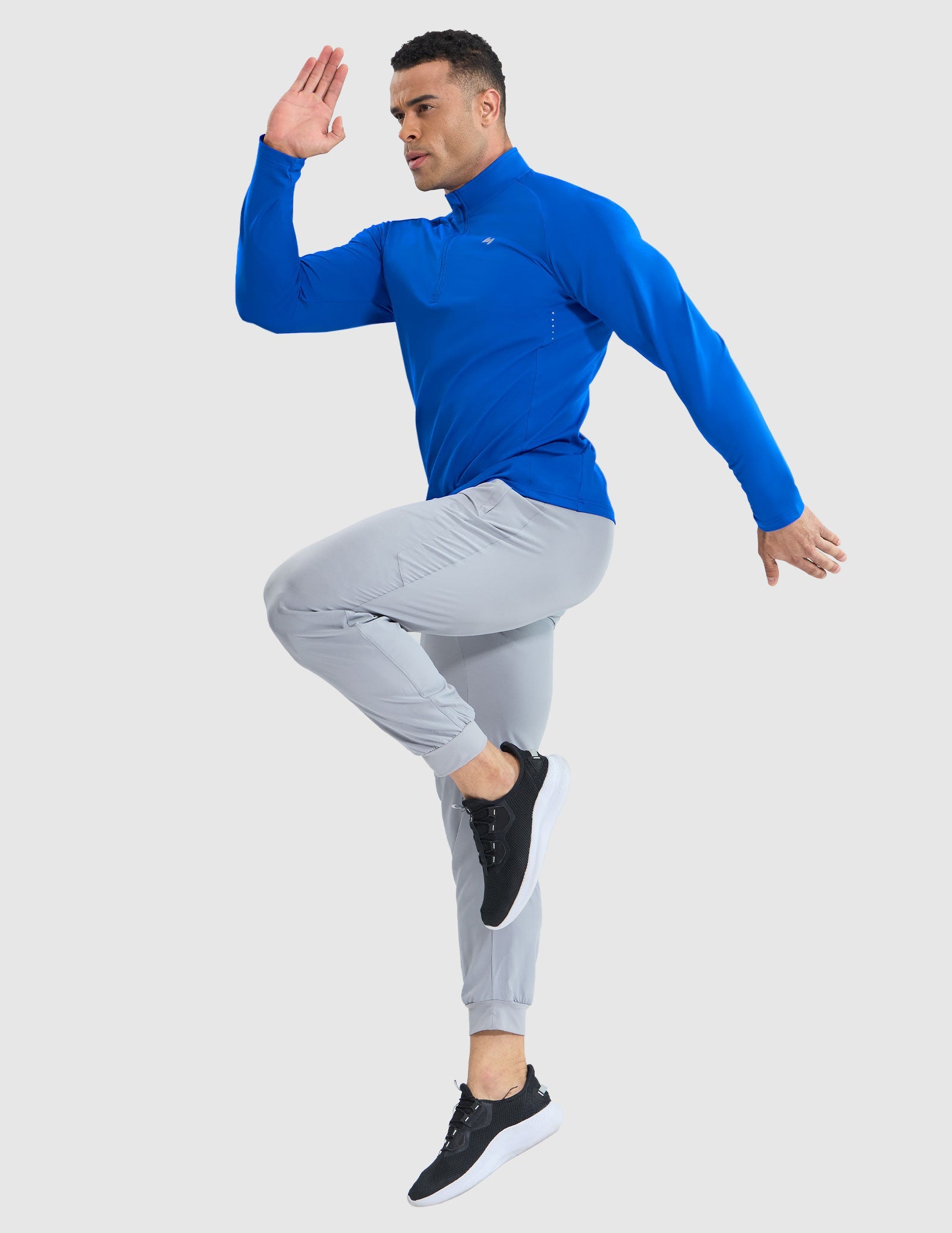 MIER Lightweight Quarter Zip Running Shirt, Breathable and Sun Protection Men's T-Shirts