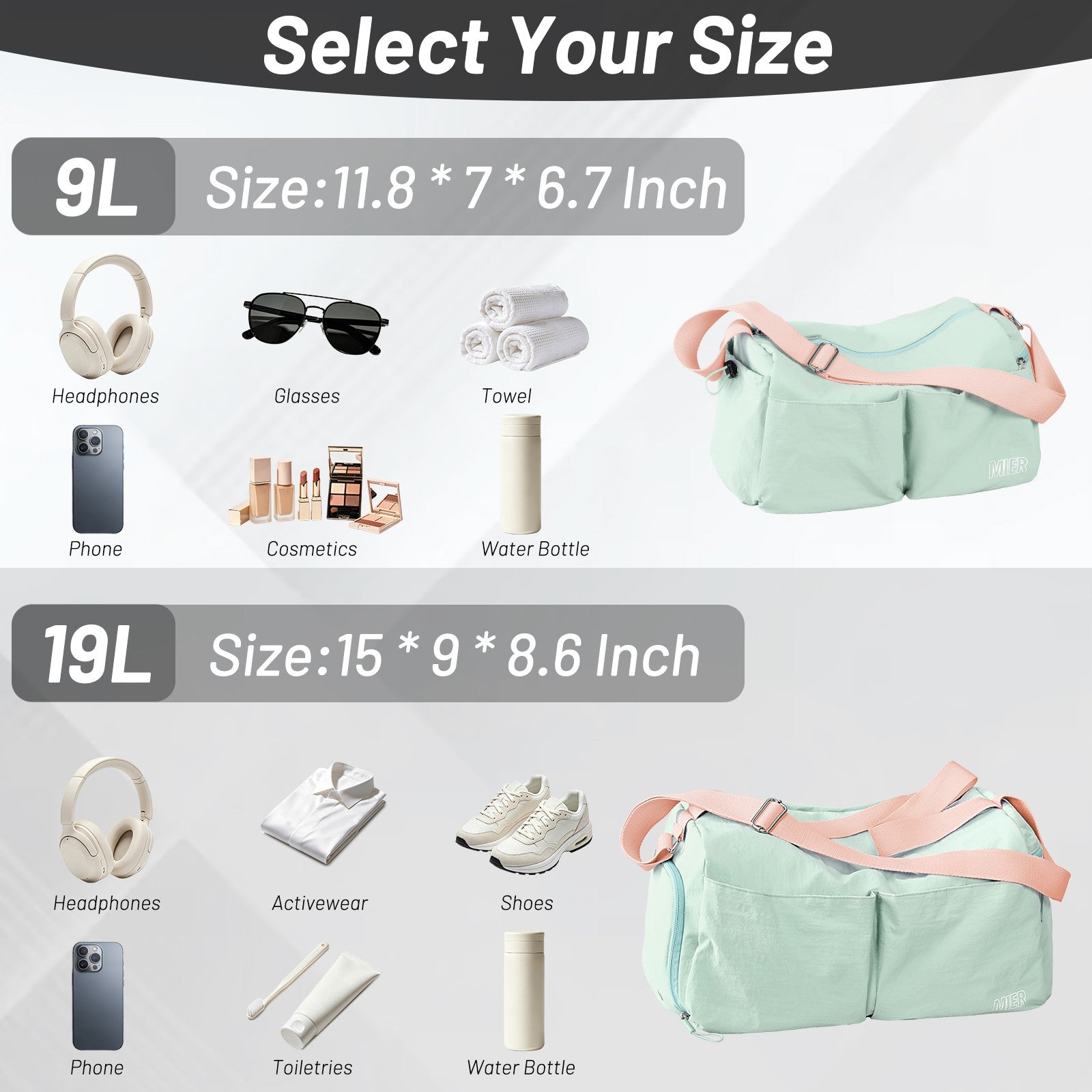 MIER Women's Gym Bag & Sports Duffel with Wet Pocket Gym Duffel Bag