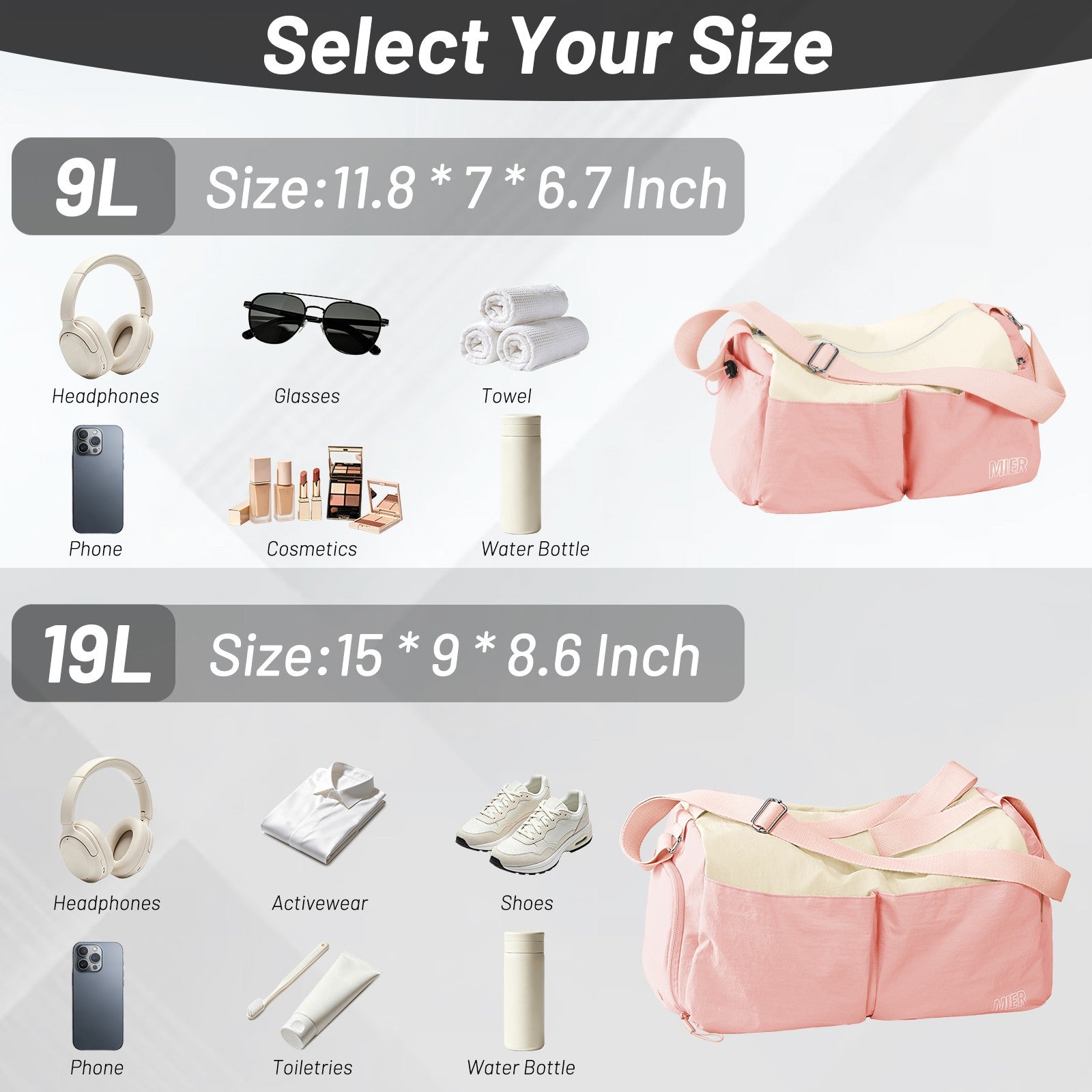 MIER Women's Gym Bag & Sports Duffel with Wet Pocket Gym Duffel Bag
