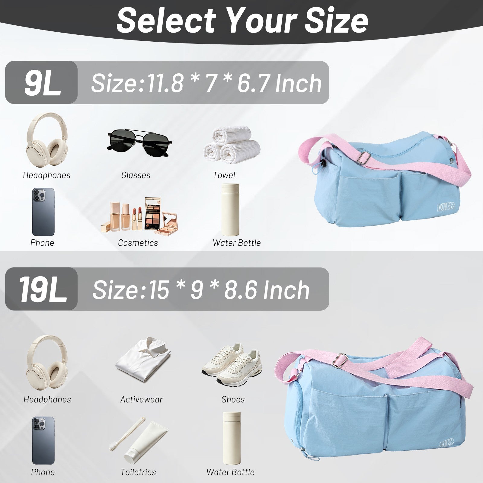 MIER Women's Gym Bag & Sports Duffel with Wet Pocket Gym Duffel Bag