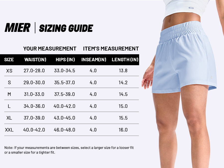 MIER Women’s Running Shorts Quick Dry Mid Waist Athletic Shorts 4" Inseam 3 Pockets Women Shorts