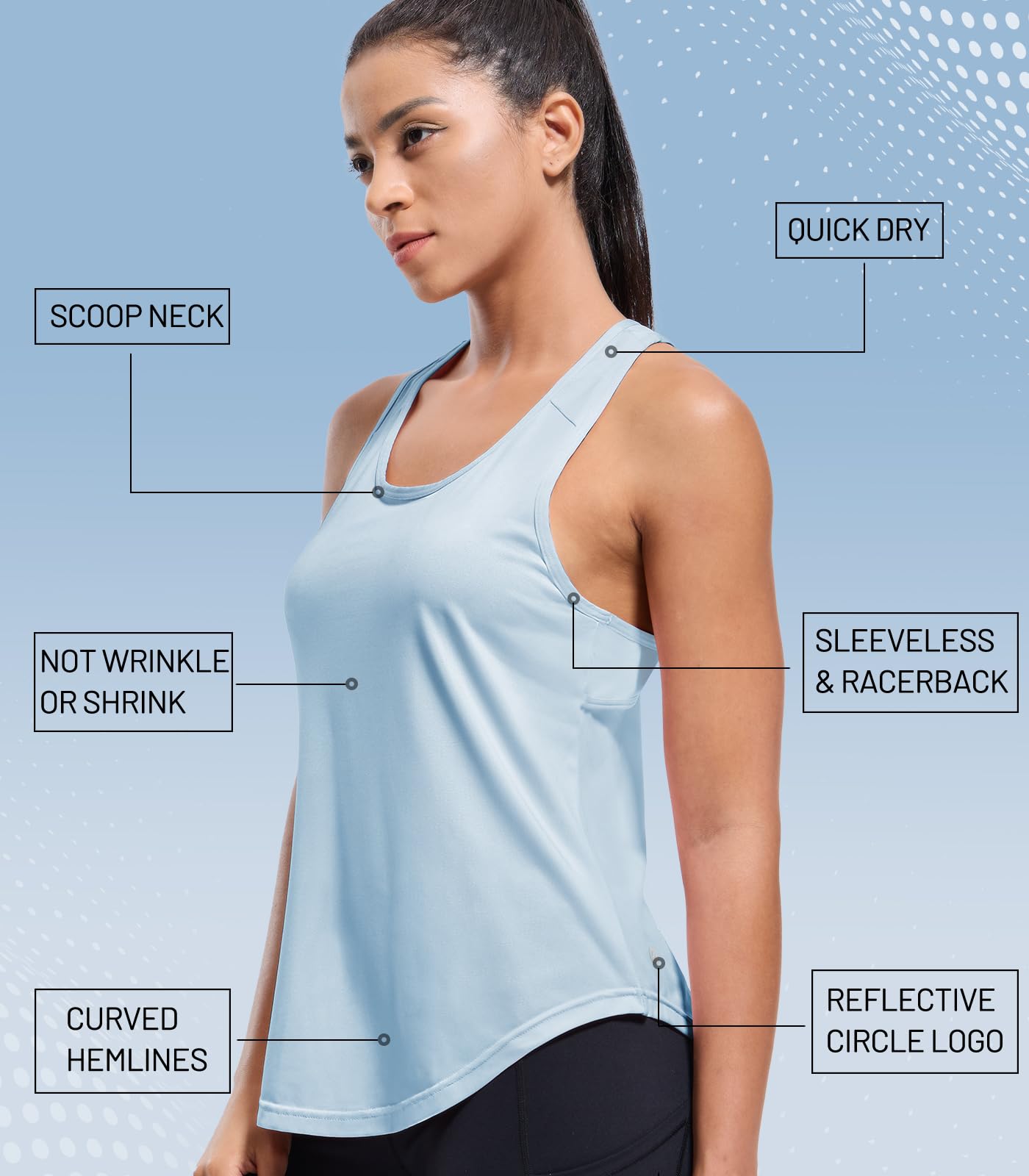MIER Women's Sleeveless Tank with Open Back Perfect for Yoga and Running Women Tank Top