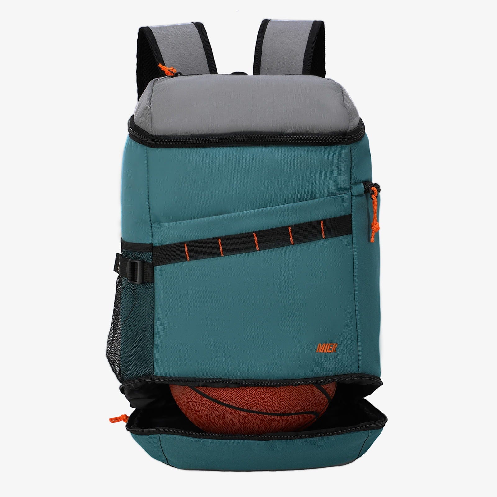 MIER Basketball Backpack Sports Bag with Ball Compartment Backpack Bag Green Gray