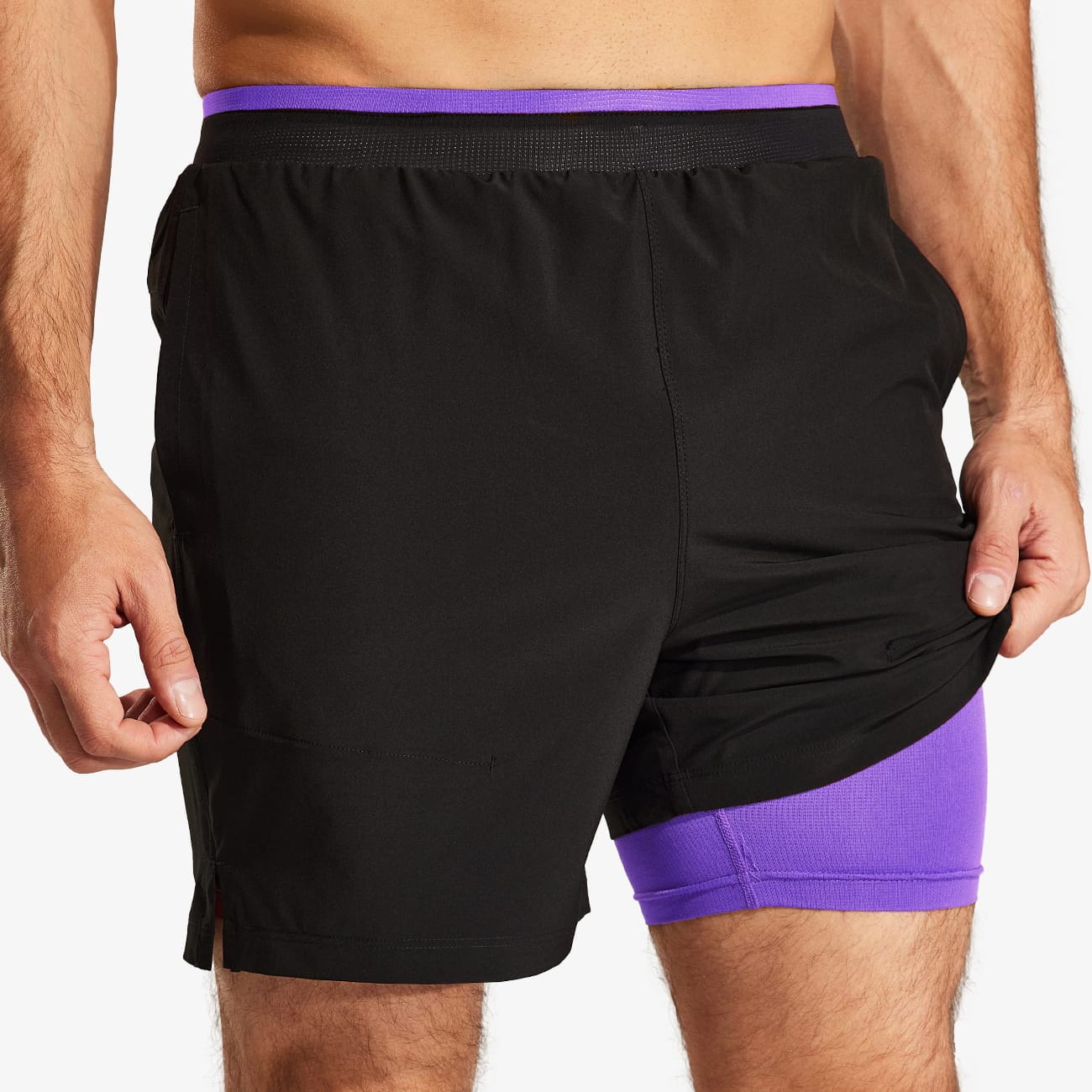 MIER Men's 2 in 1 Running Shorts with Liner 5 Inch Men's Shorts