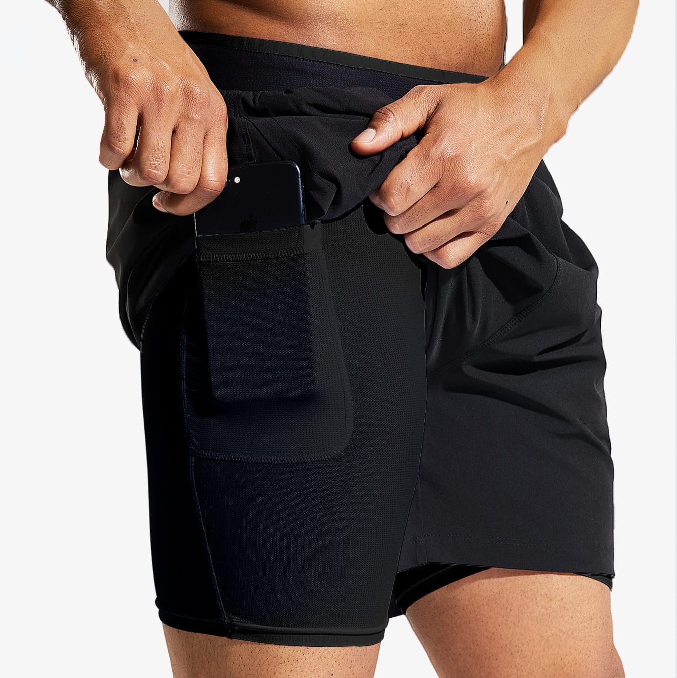 MIER Men's 2 in 1 Running Shorts with Liner 5 Inch Men's Shorts