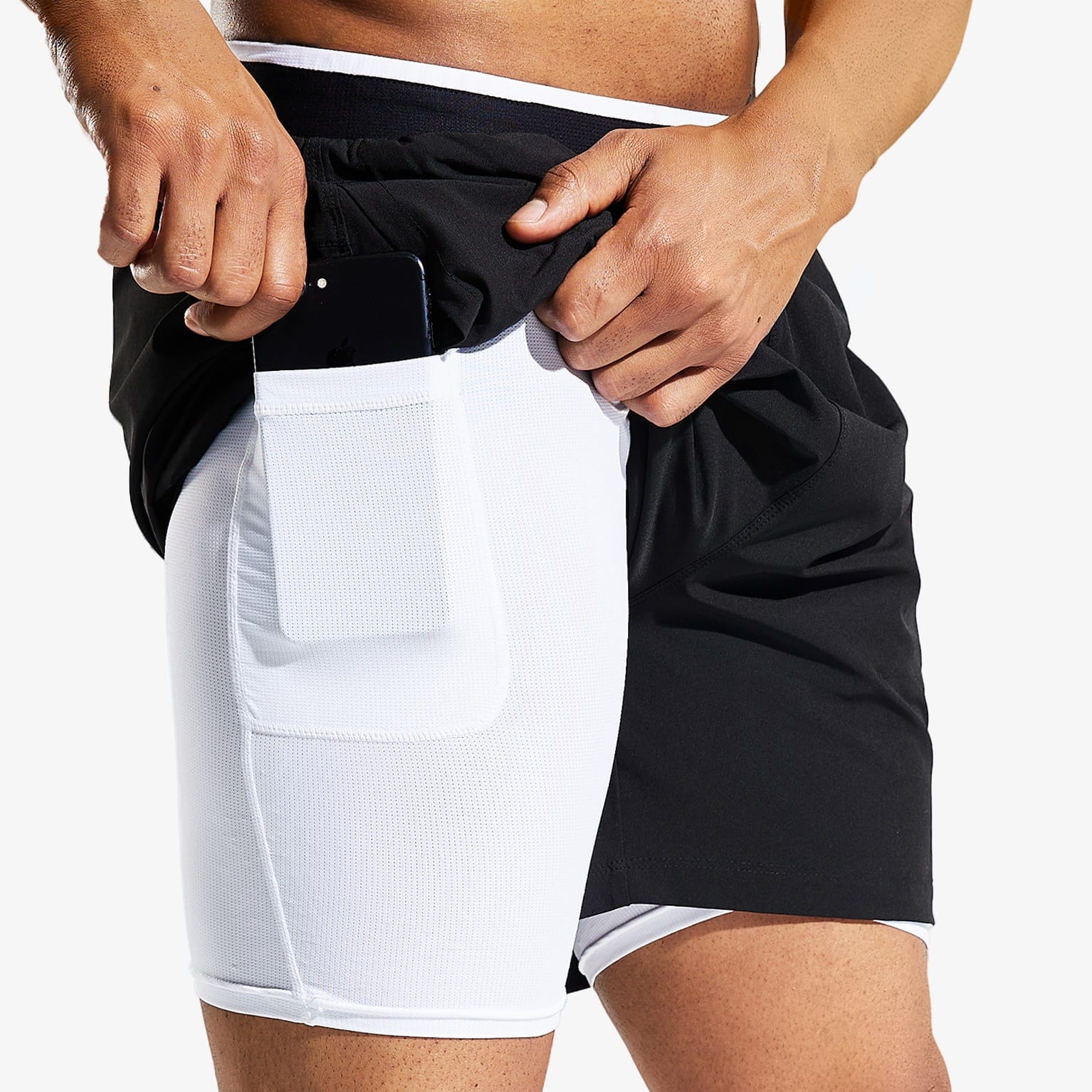 MIER Men's 2 in 1 Running Shorts with Liner 5 Inch Men's Shorts
