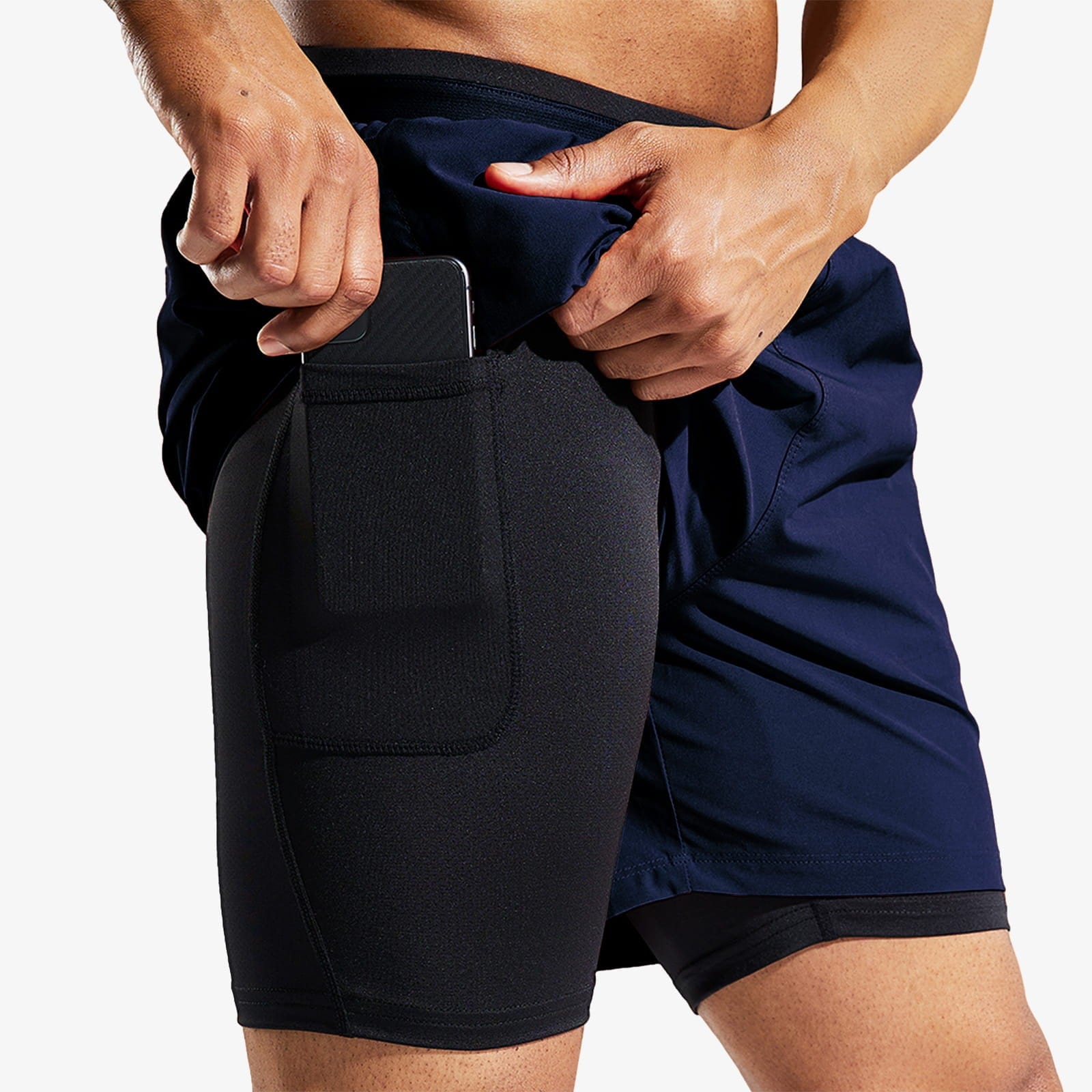 MIER Men's 2 in 1 Running Shorts with Liner 5 Inch Men's Shorts