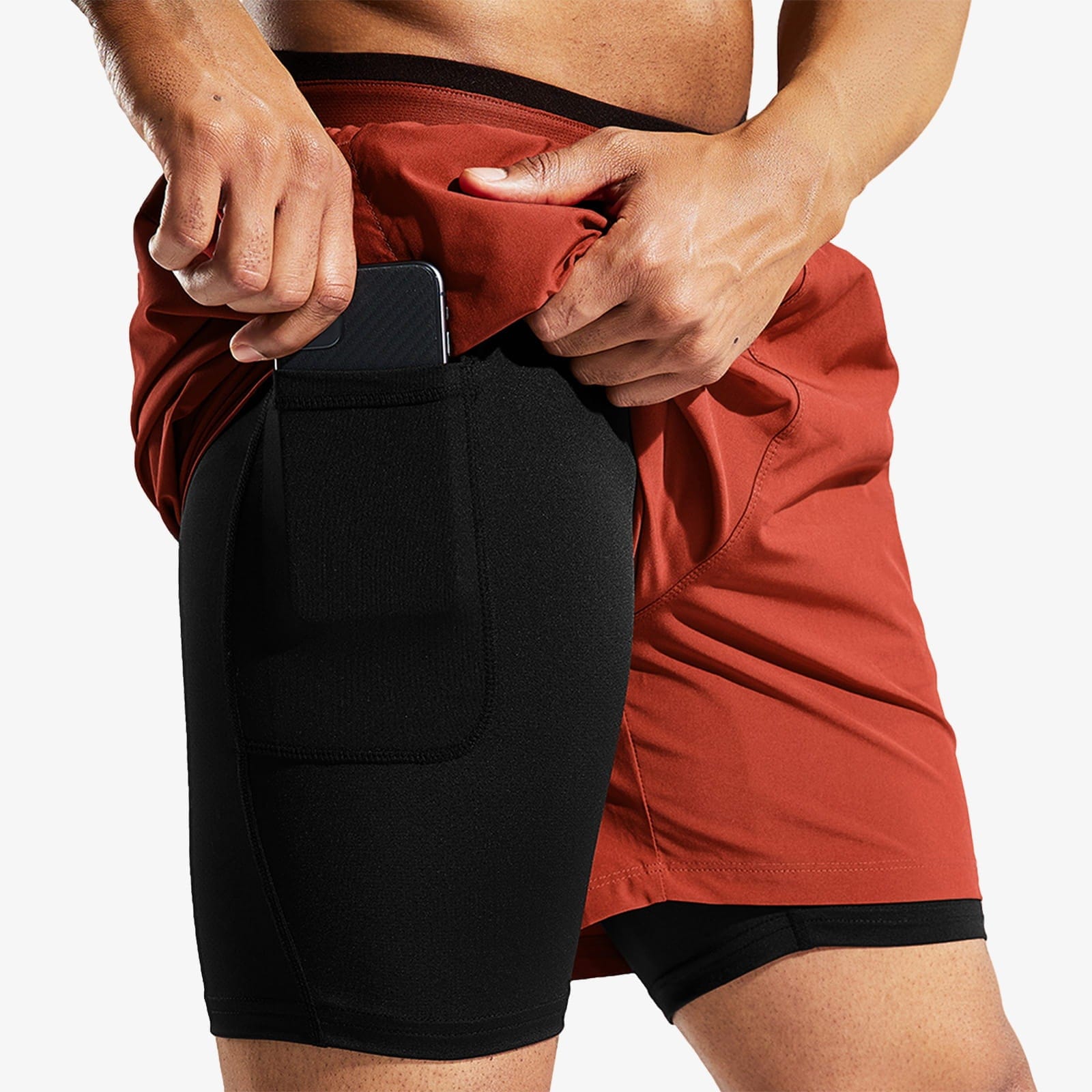 MIER Men's 2 in 1 Running Shorts with Liner 5 Inch Men's Shorts