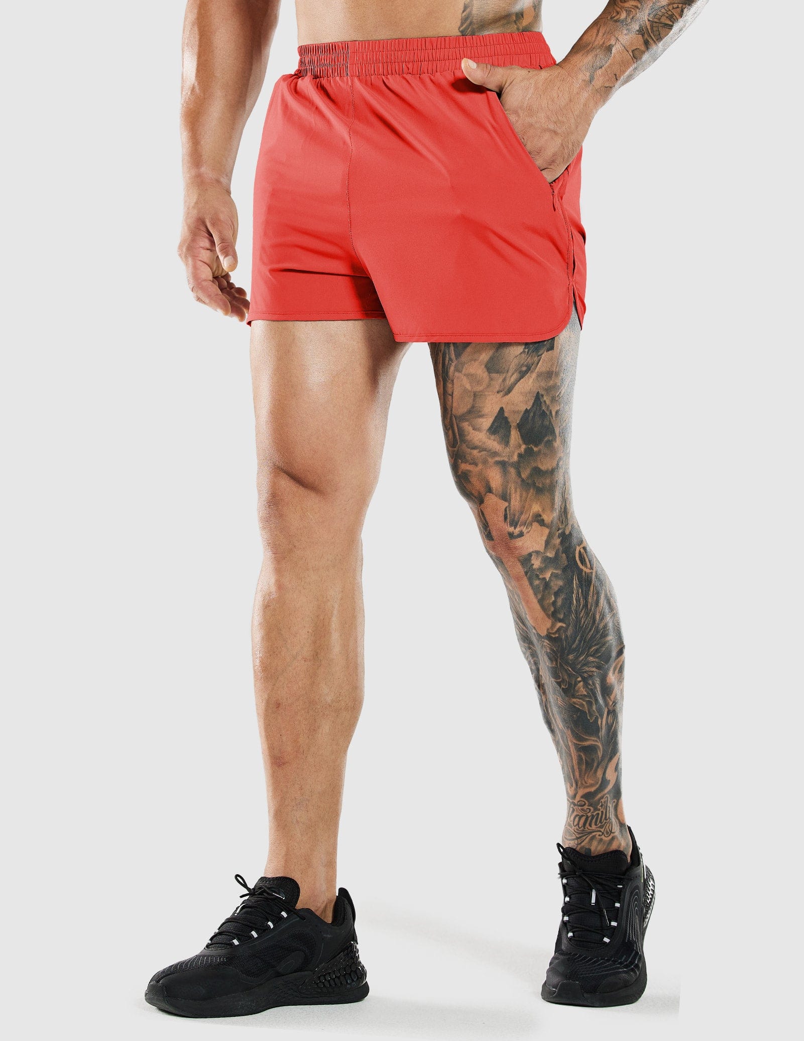 MIER Men‘s 3 Inch Marathon Running Shorts with Liner Men's Shorts Red / S