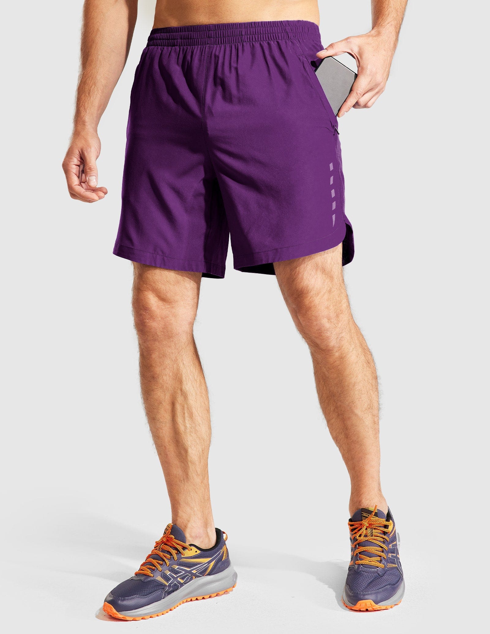 MIER Men's 7 Inch Quick Dry Running Shorts with Zipper Pockets Men's Shorts