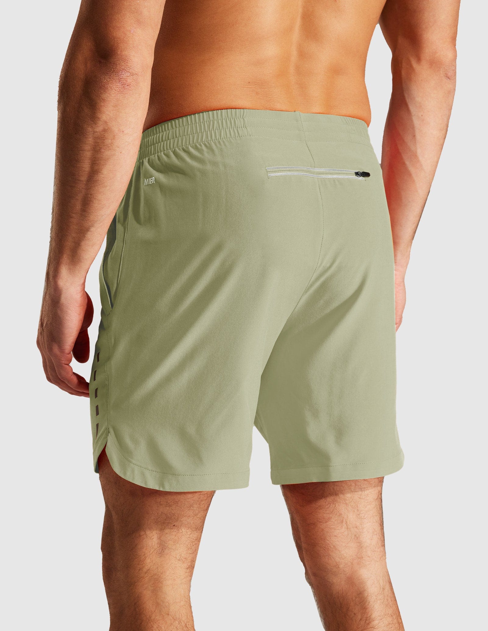 MIER Men's 7 Inch Quick Dry Running Shorts with Zipper Pockets Men's Shorts