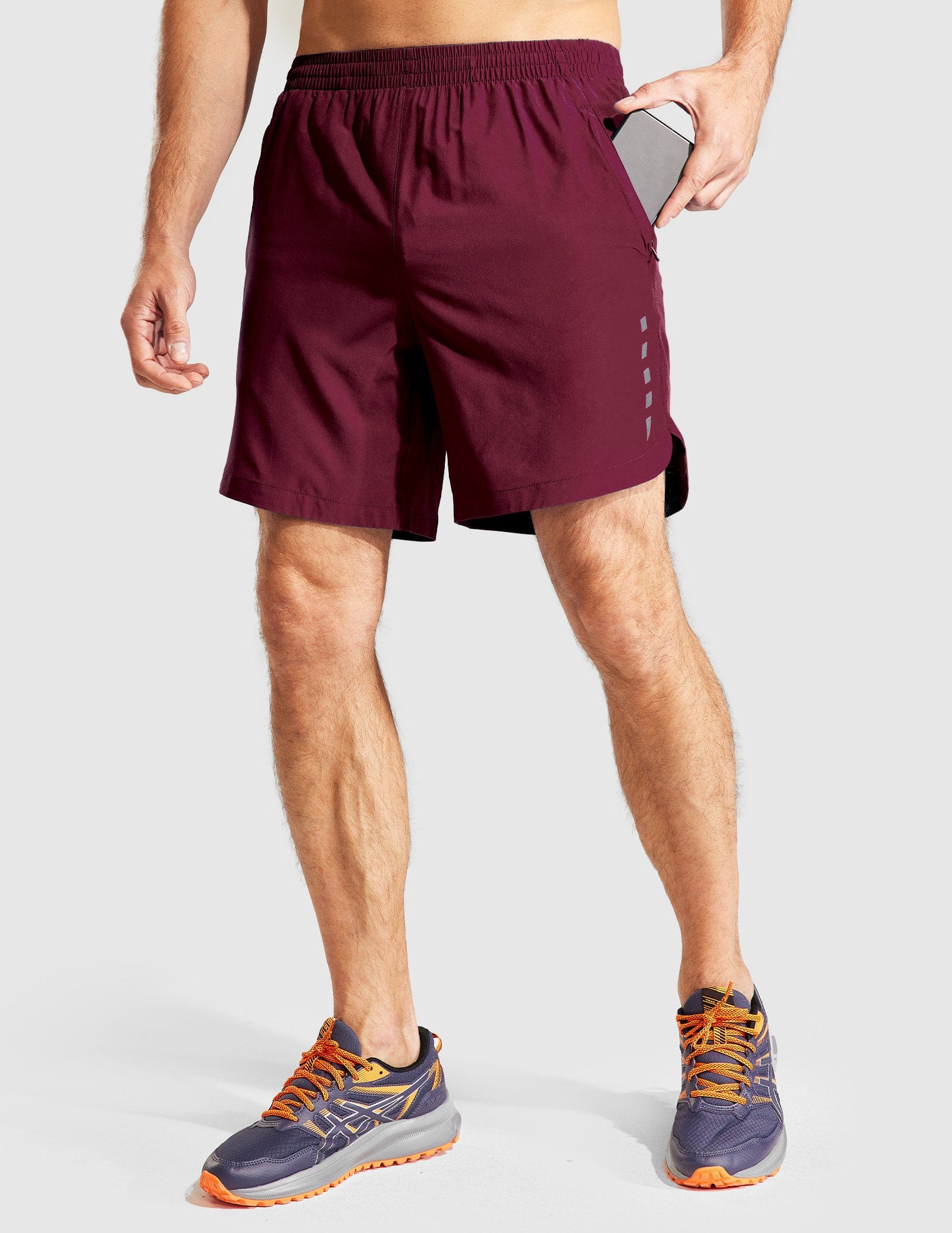 MIER Men's 7 Inch Quick Dry Running Shorts with Zipper Pockets Men's Shorts