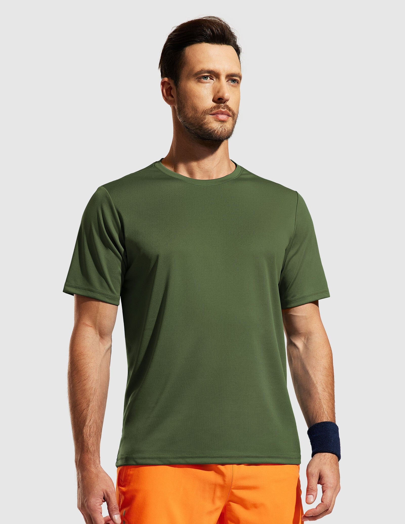 MIER Men's Dry Fit Sports T Shirts Quick Dry Lightweight and Moisture Wicking Men's T-Shirts Army Green / S