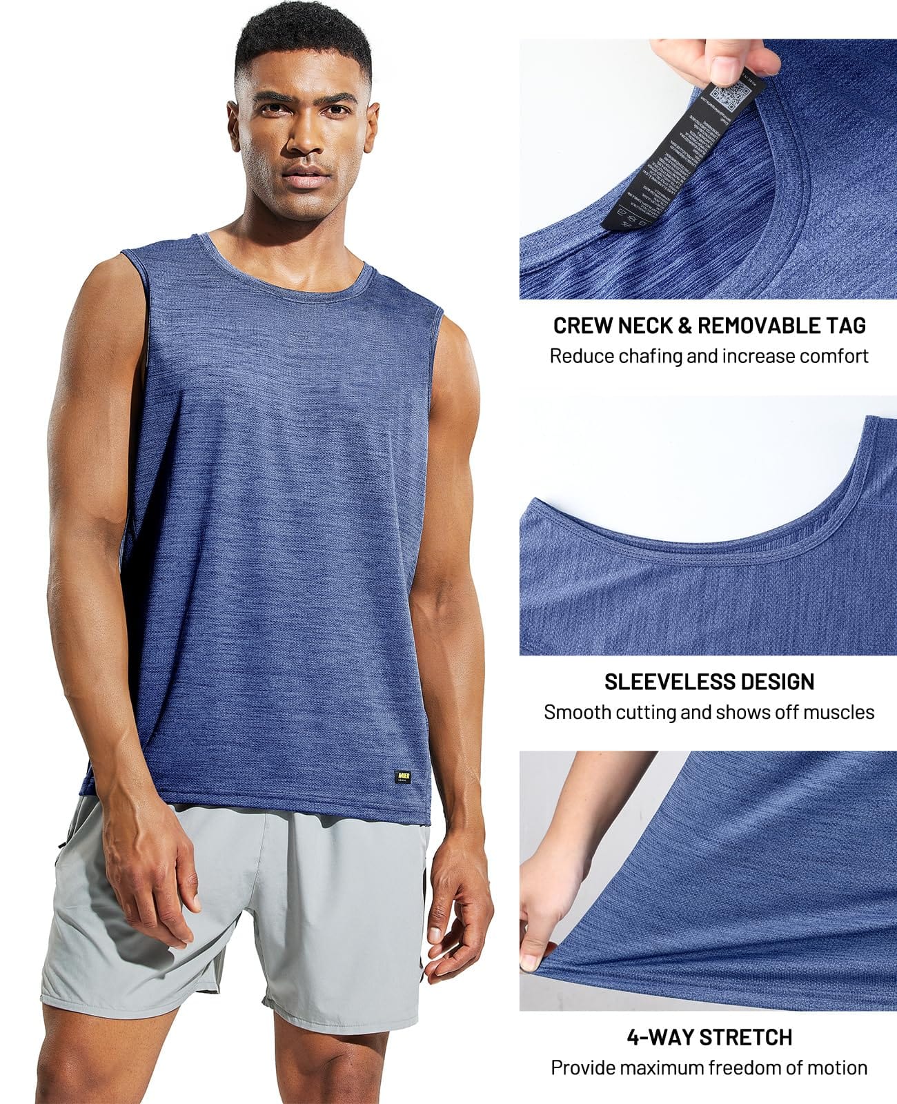 MIER Men's Workout Tank Perfect for Running and High Performance Activities Men's Tank Top