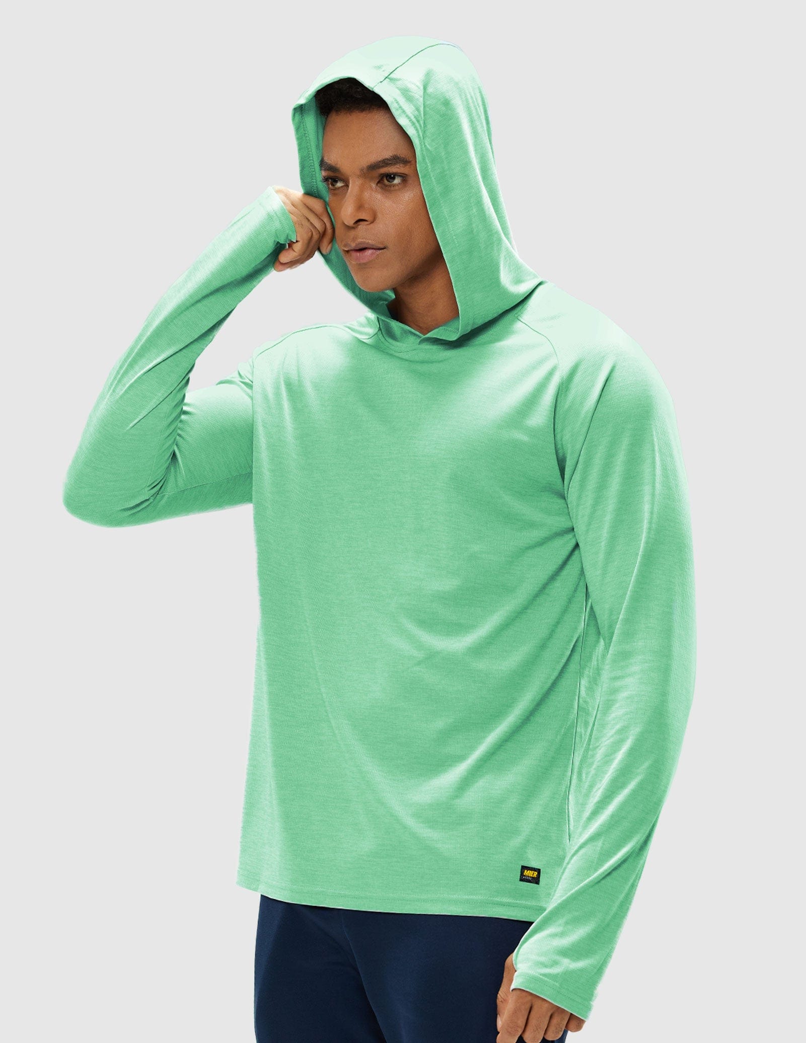 MIER Men's Performance Long Sleeve Hooded Sun Shirt Men's T-Shirts