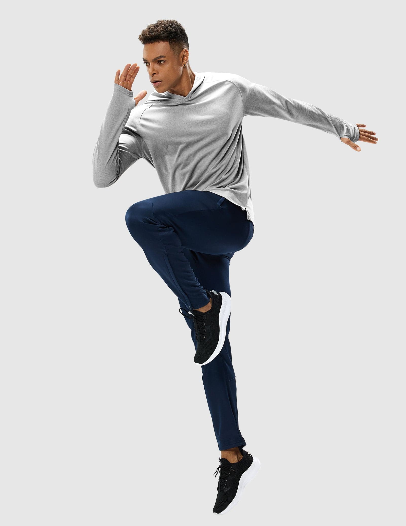 MIER Men's Performance Long Sleeve Hooded Sun Shirt Men's T-Shirts