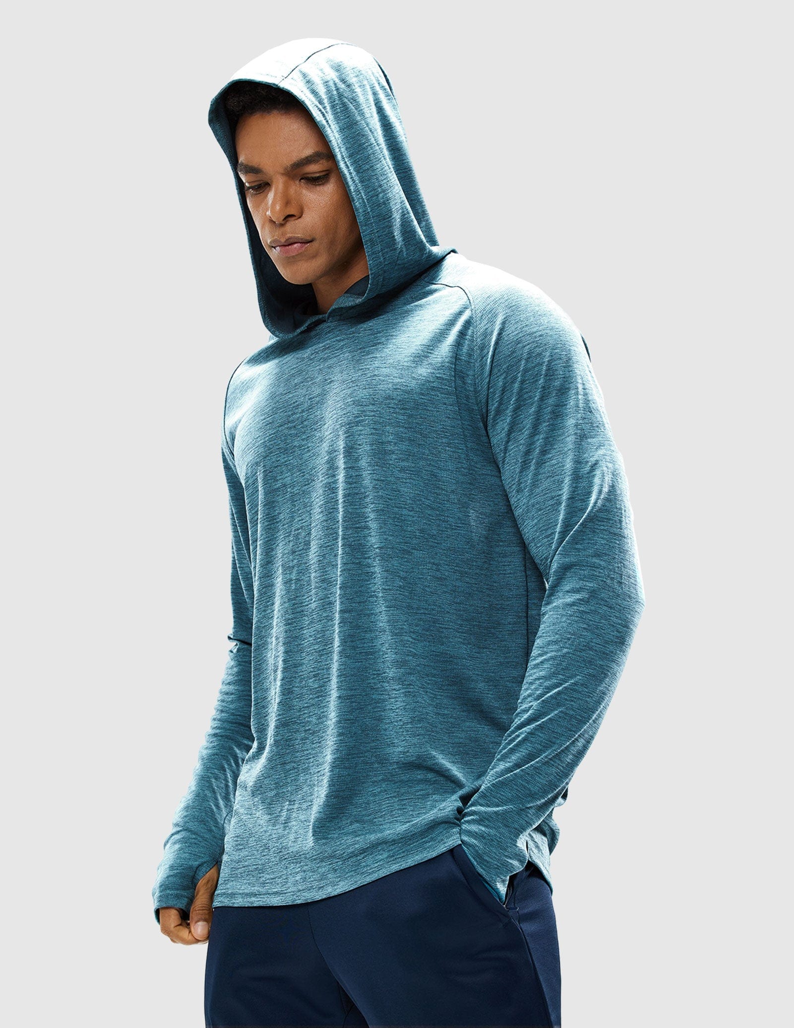 MIER Men's Performance Long Sleeve Hooded Sun Shirt Men's T-Shirts