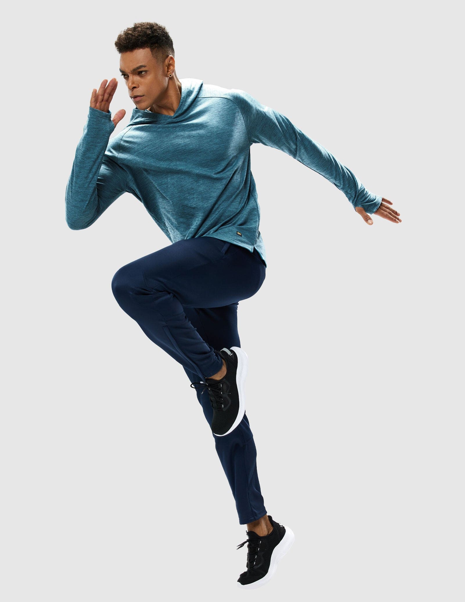MIER Men's Performance Long Sleeve Hooded Sun Shirt Men's T-Shirts
