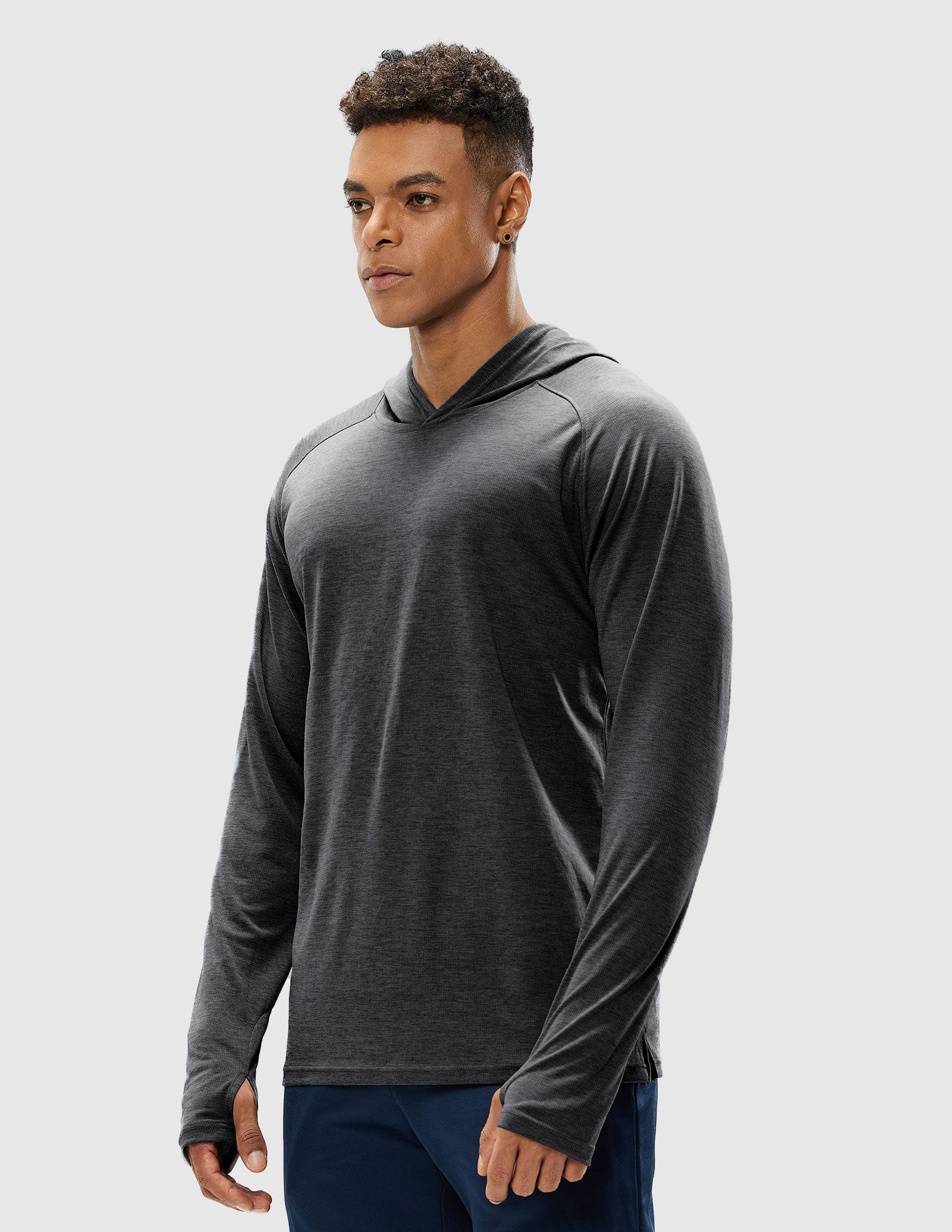 MIER Men's Performance Long Sleeve Hooded Sun Shirt Men's T-Shirts