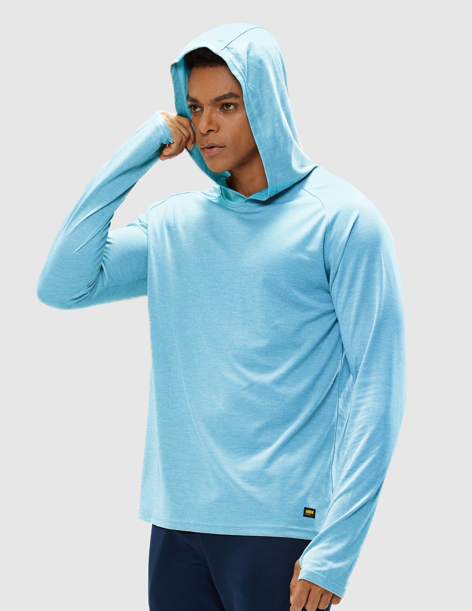 MIER Men's Performance Long Sleeve Hooded Sun Shirt Men's T-Shirts