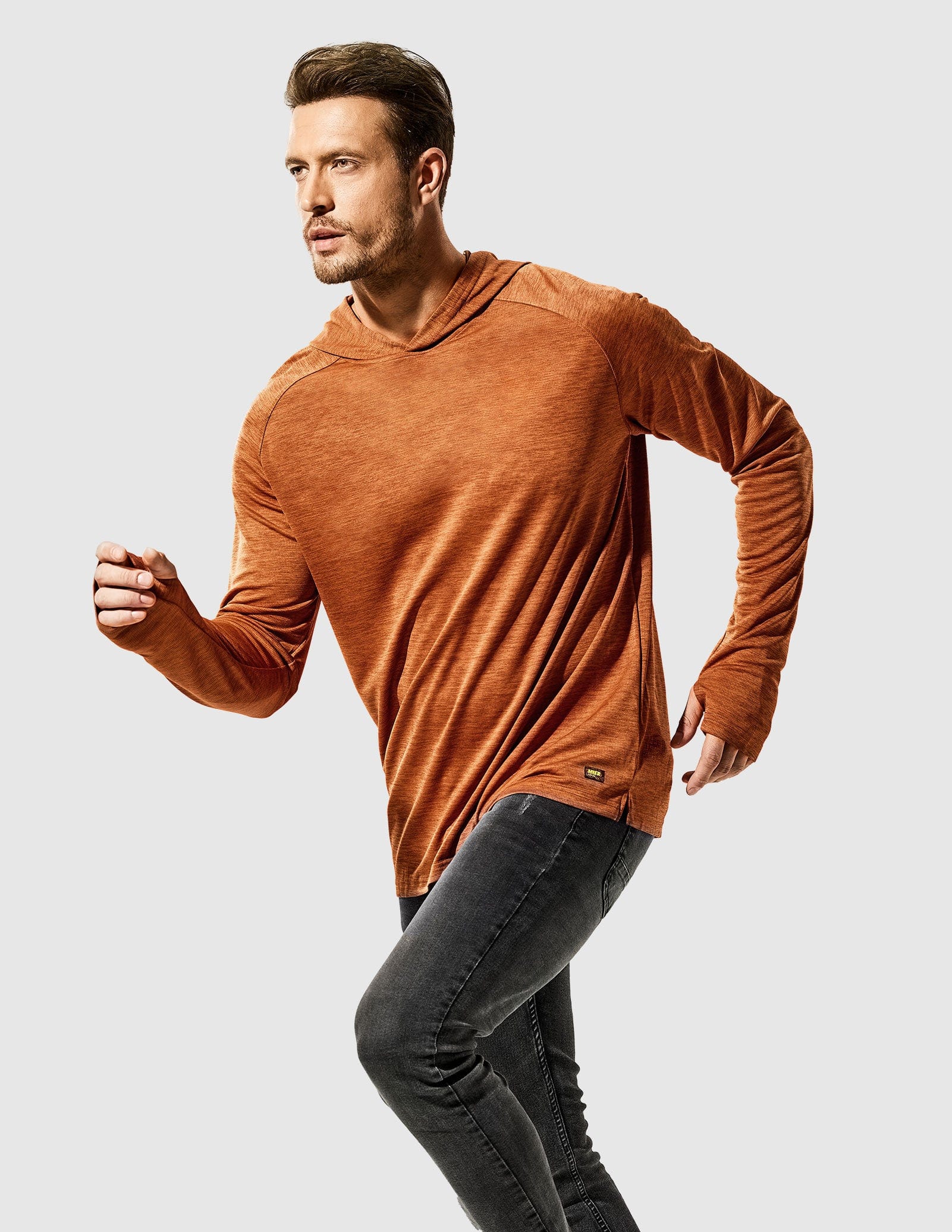 MIER Men's Performance Long Sleeve Hooded Sun Shirt Men's T-Shirts