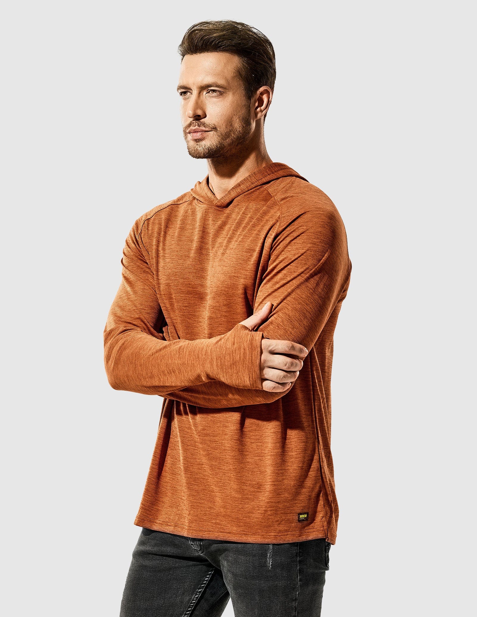 MIER Men's Performance Long Sleeve Hooded Sun Shirt Men's T-Shirts