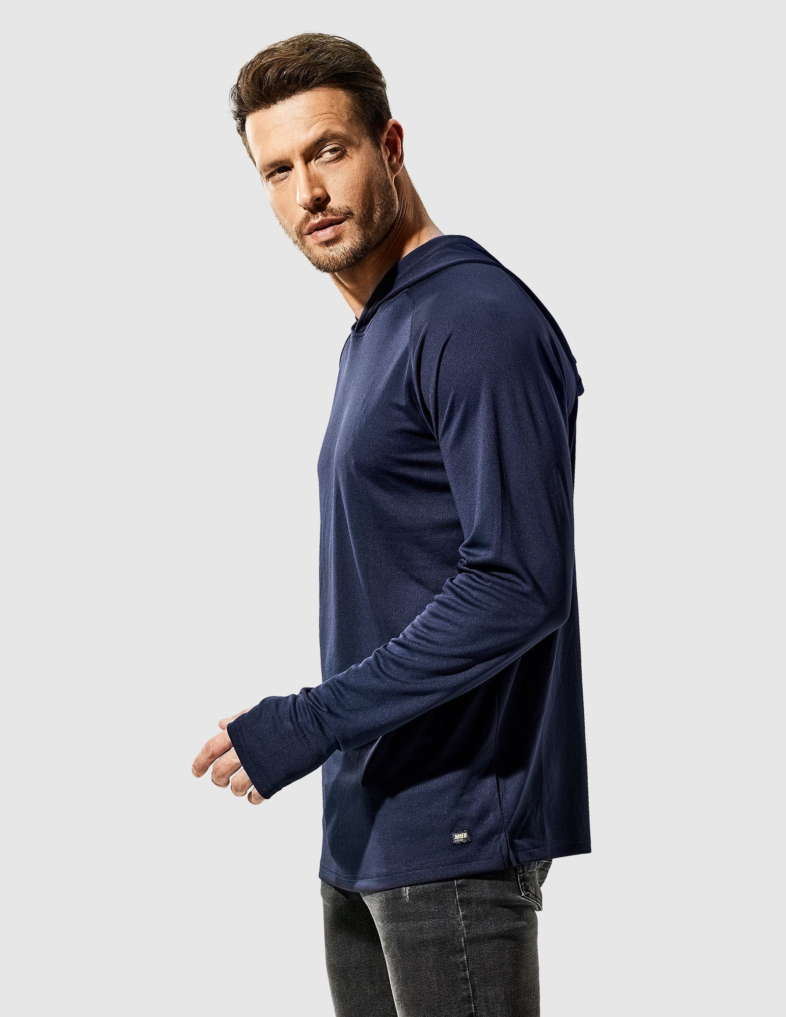MIER Men's Performance Long Sleeve Hooded Sun Shirt Men's T-Shirts