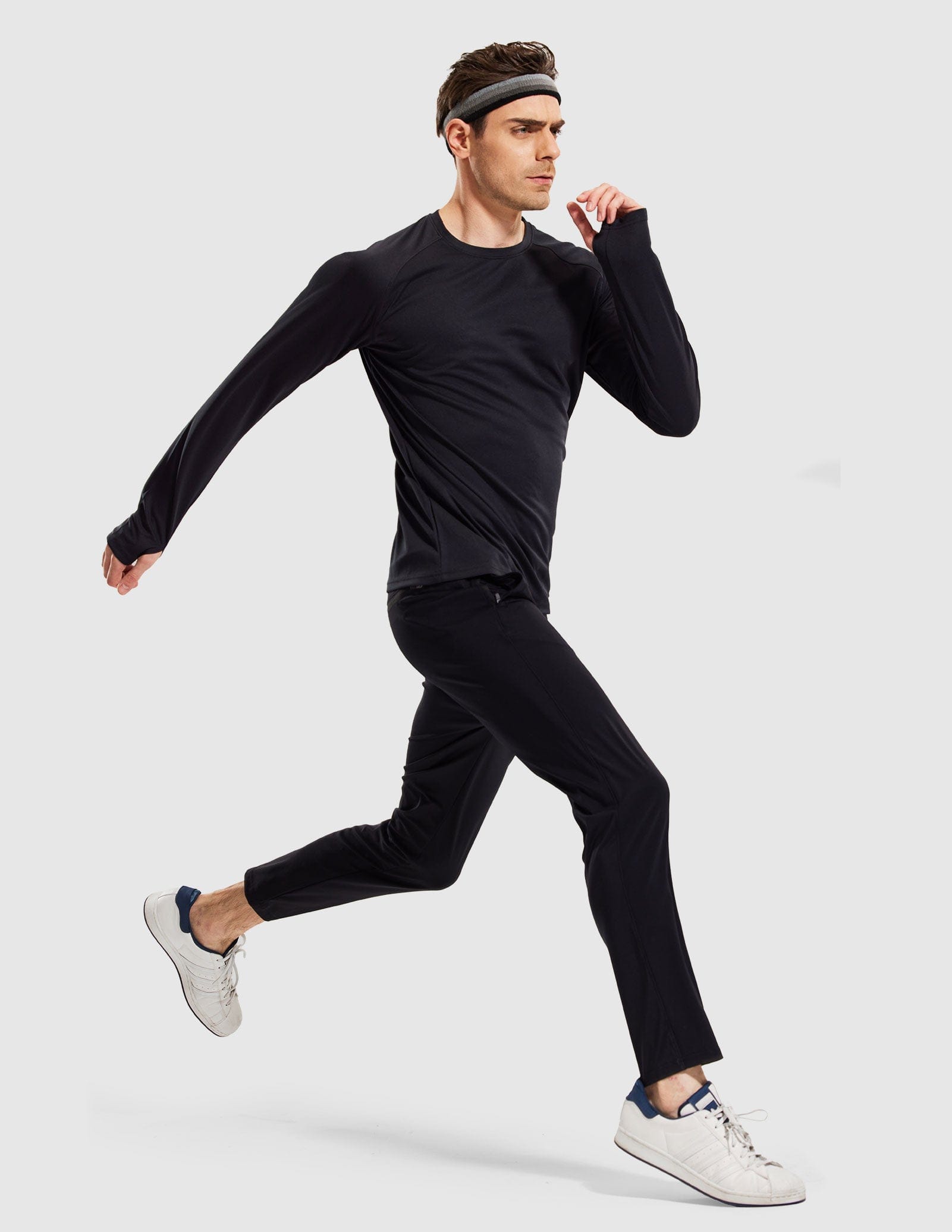 MIER Men’s UPF 50 Plus Long Sleeve Running Shirt Lightweight and Moisture Wicking Men's T-Shirts
