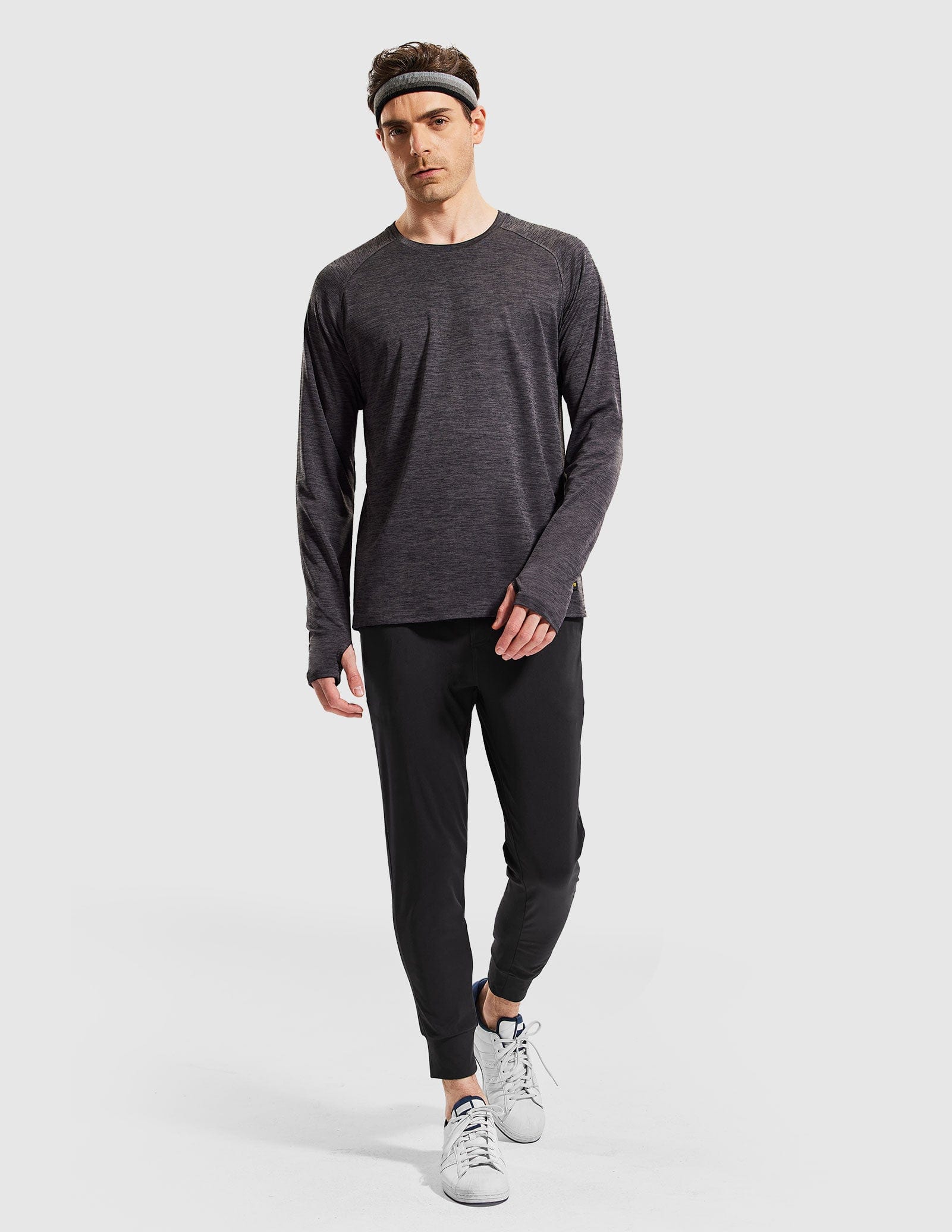MIER Men’s UPF 50 Plus Long Sleeve Running Shirt Lightweight and Moisture Wicking Men's T-Shirts