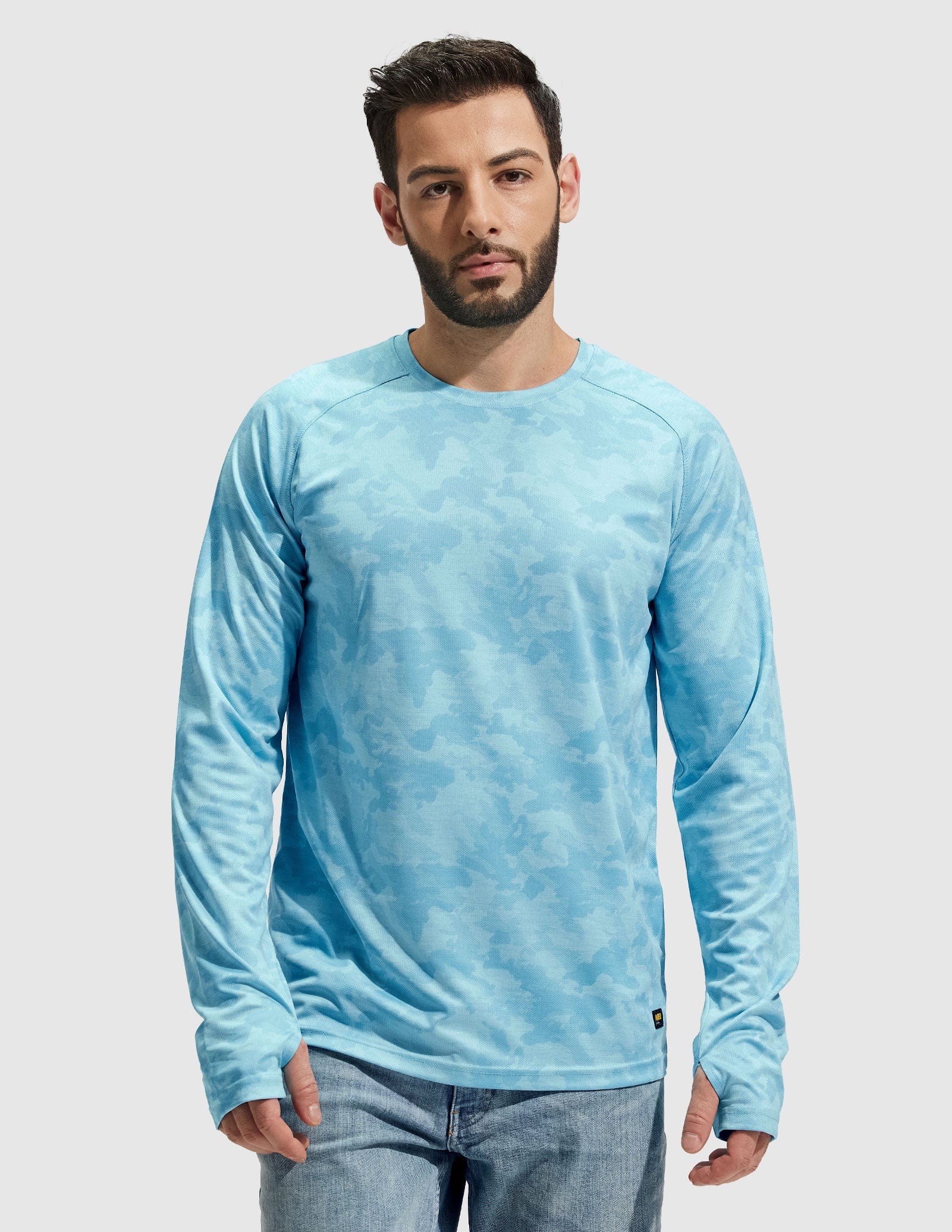 MIER Men’s UPF 50 Plus Long Sleeve Running Shirt Lightweight and Moisture Wicking Men's T-Shirts