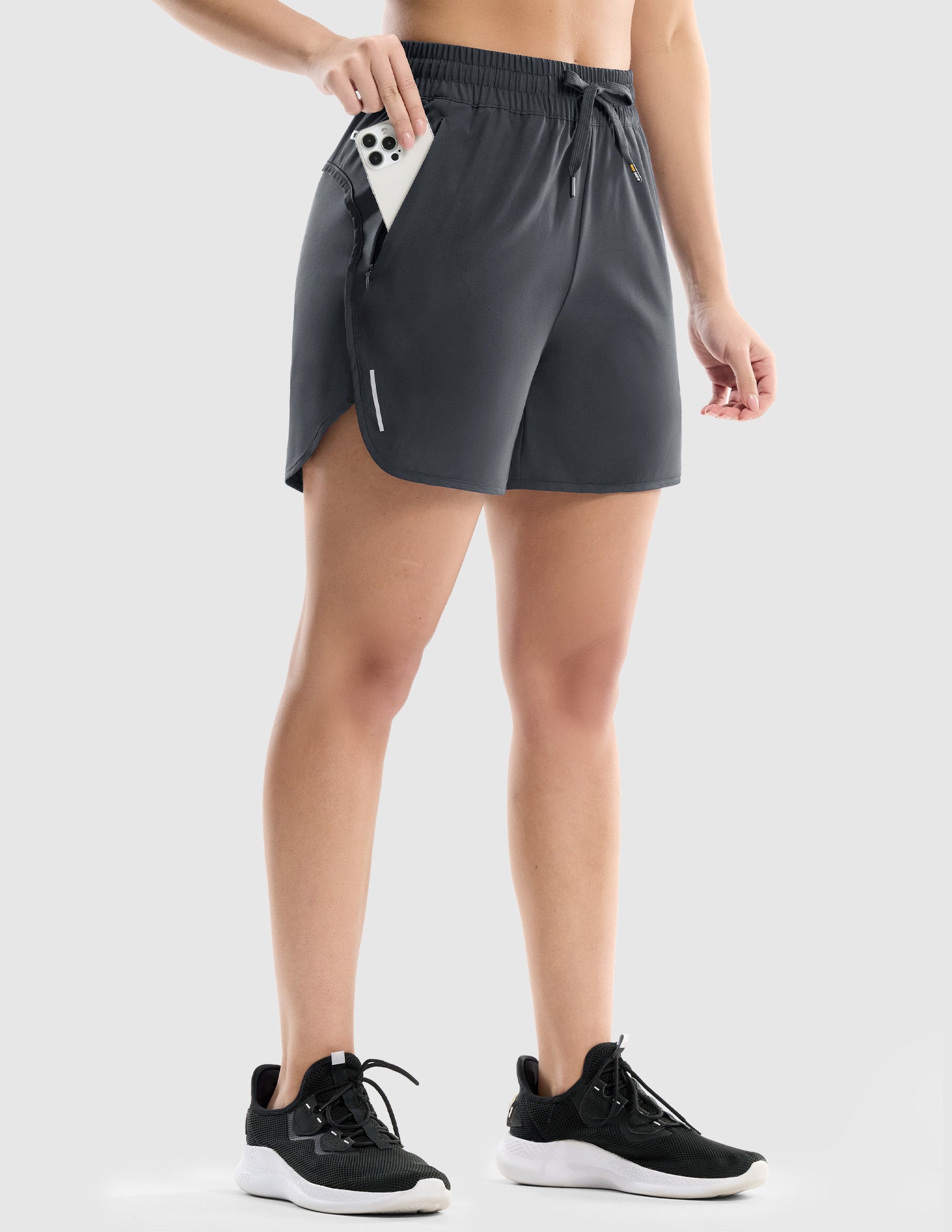 MIER Women's 5" Running Shorts with Secure Zipper Pockets Women Shorts