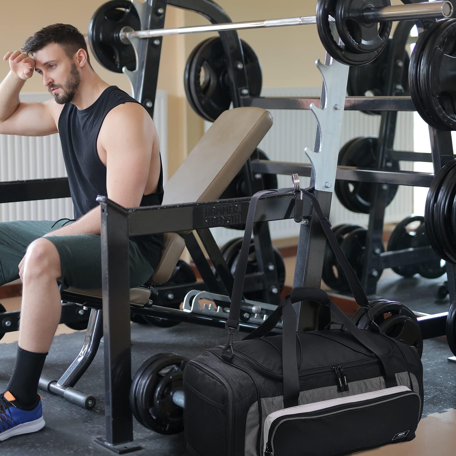 MIER Large Duffel Bag Gym Bag with Shoe Compartment Gym Duffel Bag