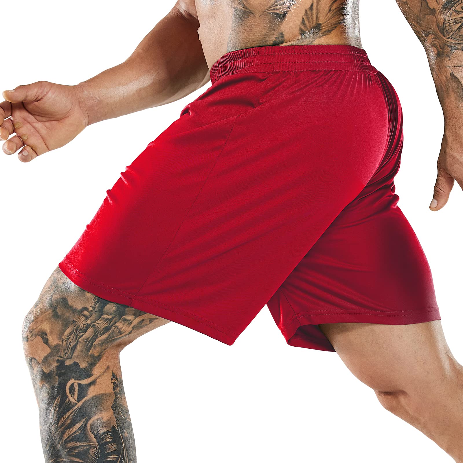 MIER Men Quick-Dry Athletic Running Shorts without Pockets Men's Shorts