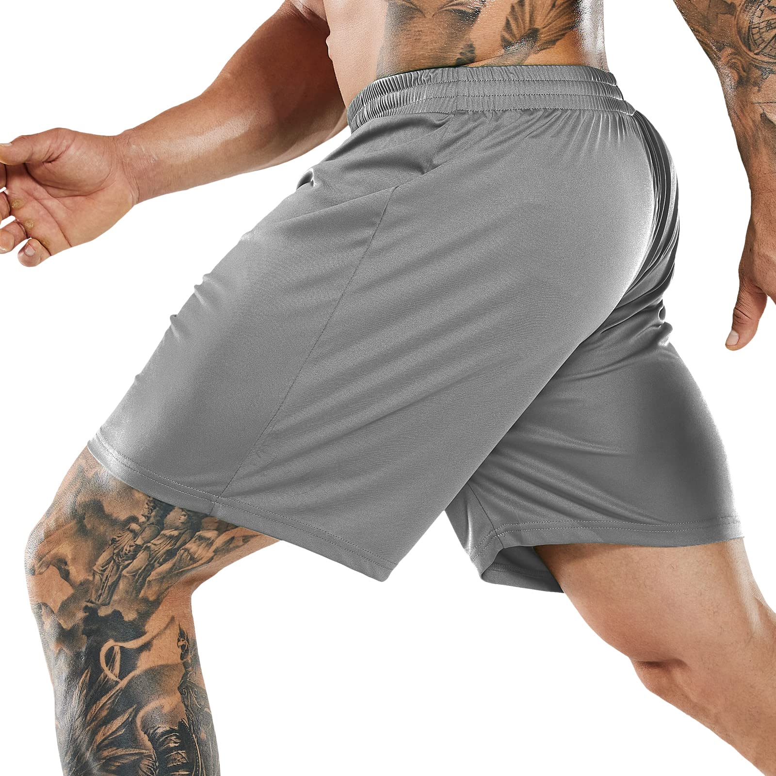 MIER Men Quick-Dry Athletic Running Shorts without Pockets Men's Shorts