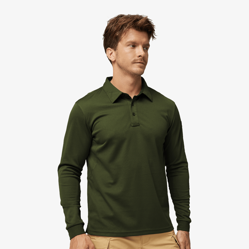 MIER Men’s Outdoor Tactical Long Sleeve Polo Shirts  Men Polo
