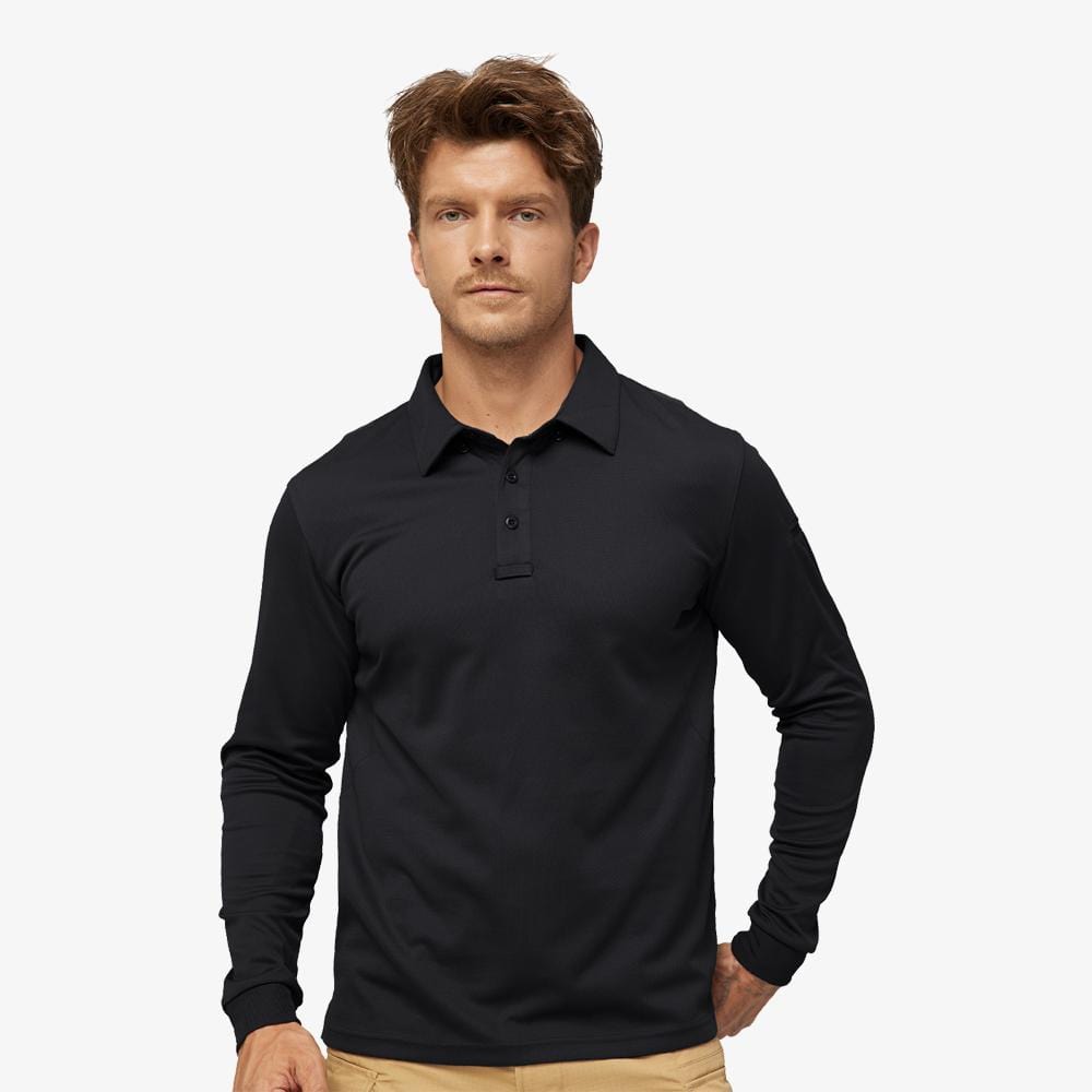 MIER Men’s Outdoor Tactical Long Sleeve Polo Shirts  Men Polo