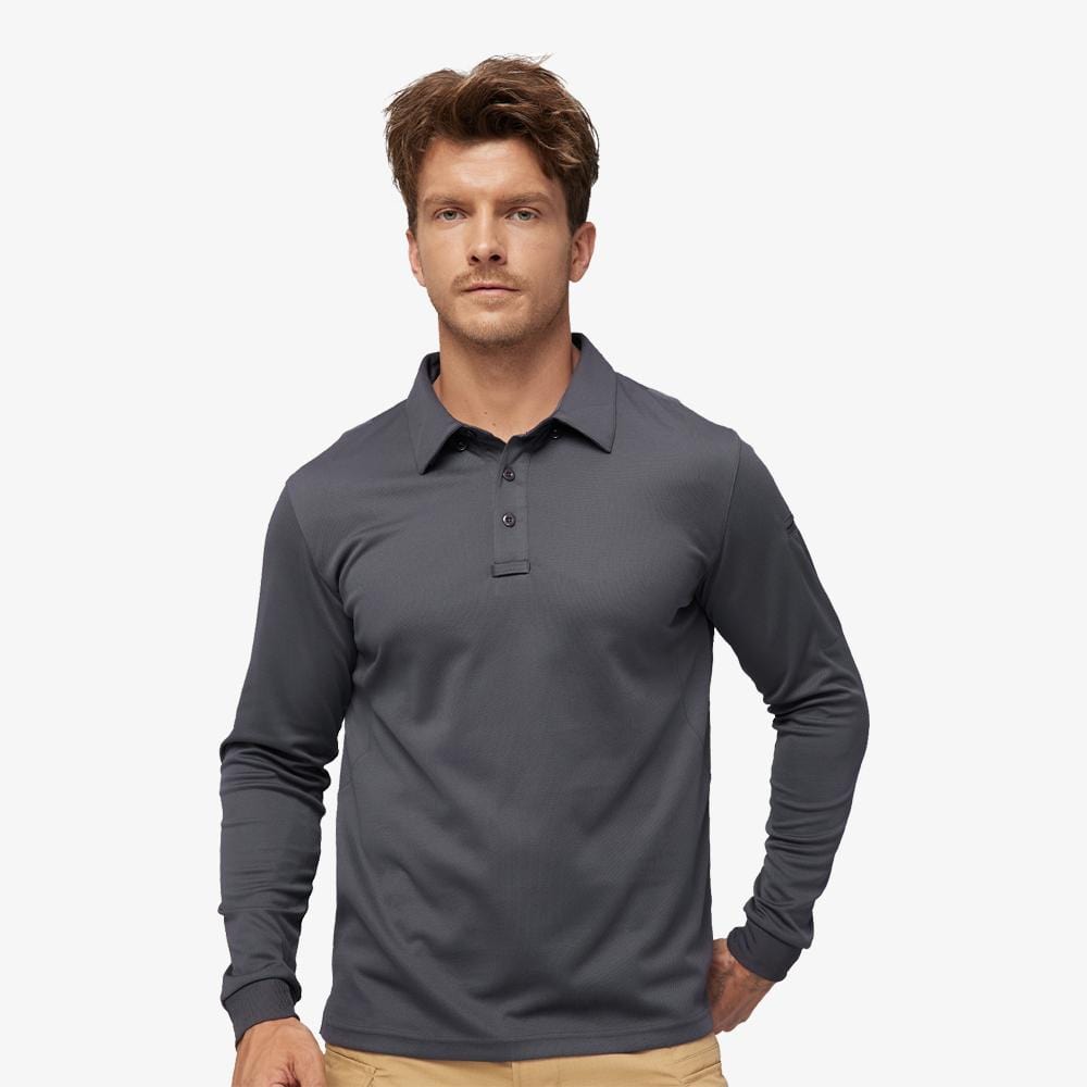 MIER Men’s Outdoor Tactical Long Sleeve Polo Shirts  Men Polo