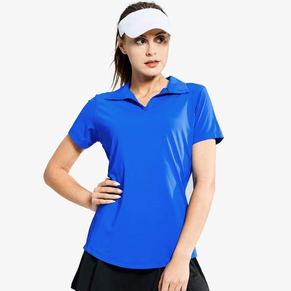 Women's Golf Polo Shirts Collared V Neck